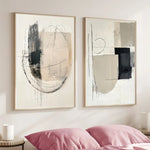 Set of 2 Minimalist Round Geometric